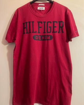 T-shirt, Hilfiger Denim bordeaux con logo