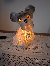 Lampada in ceramica forma di cane 