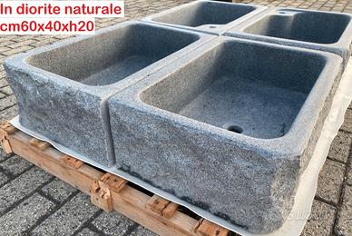 Lavello lavandino per cucina in pietra 60cm 2