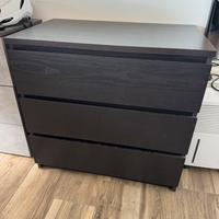 Cassettiera legno nero