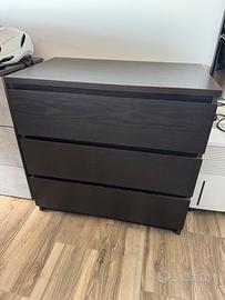 Cassettiera legno nero