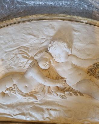 Grande lunetta  cherubini gesso  117 cm  Benton 99