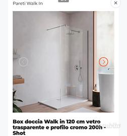 Vetro doccia walk in 120cm temperato (8 mm)