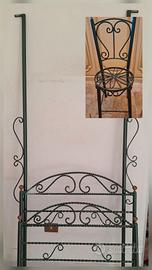 LETTO SINGOLO IN FERRO BATTUTO +SEDIA 