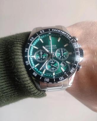 Orologio Festina acciaio quadrante verde