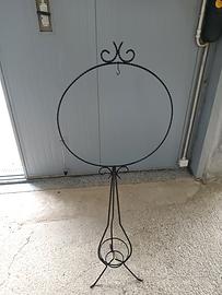 trespolo porta gabbia a tre piedi in ferro nero 