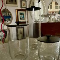 VASI-DESIGN”IVV”-ANNI 80-CRISTALLO/ GHISA(x pasta