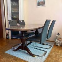 Elegante tavolo da pranzo in marmo grigio, come nu