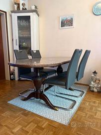 Elegante tavolo da pranzo in marmo grigio, come nu