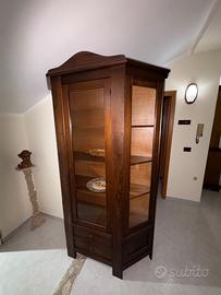 Vetrina Cristalliera Classica -Legno Massello Noce