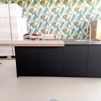 Isola cucina nera opaca + piano snack COPATLIFE