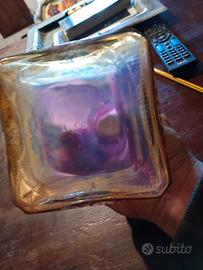 bottiglia vetro murano antica disegni oro 