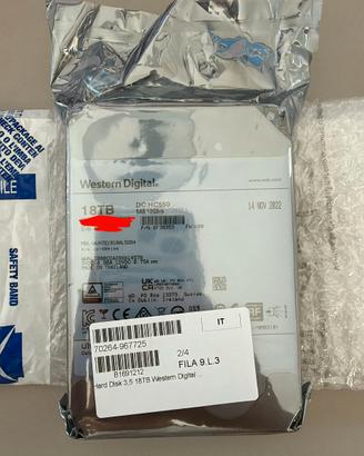 WD Ultrastar DC HC550 18TB SAS Enterprise HDD