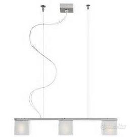 CUBETTO sospensione 3 luci vetri bianchi