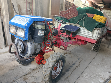 Trattore motocoltivatore Motozappa 4x4 carrello