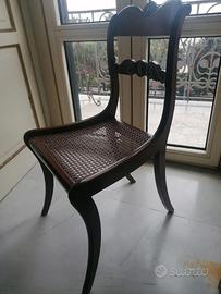 splendide sedie dell'800 con gambe a sciabola
