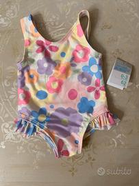 Costume da bagno neonata fiori 0/3mesi