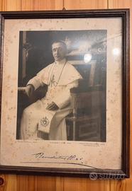 Quadro con autografo Papa Benedetto XV-da collezio