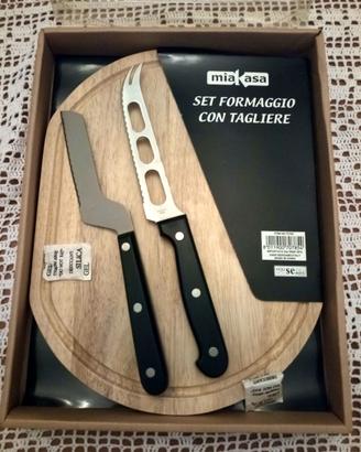 set tagliere e coltelli da formaggio