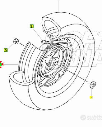 -Cerchio posteriore Yamaha Majesty 250 5CG25338003