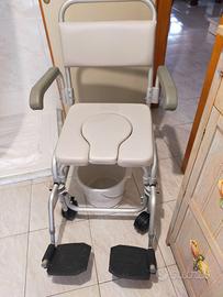 Sedia da WC e doccia per disabili con rotelle