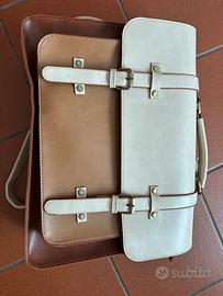 Zaino cartella Ecosusi marrone e panna