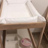 Lettino + Fasciatoio in Faggio per Neonato