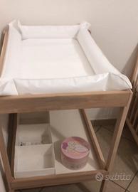 Lettino + Fasciatoio in Faggio per Neonato