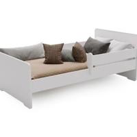 Letto Singolo in Legno Bianco con Sponde 