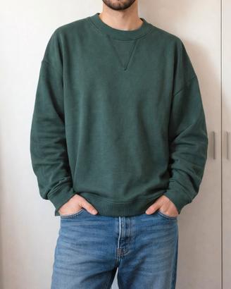 Felpa girocollo da uomo verde scuro