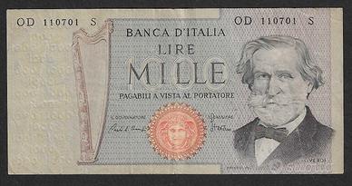 Italia -banconota circolata da 1000 Lire Verdi '81