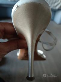 sandali bianchi  con strass  