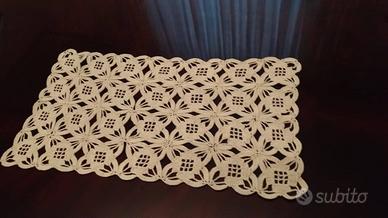 Centrino uncinetto, colore ecrù, cotone freccia