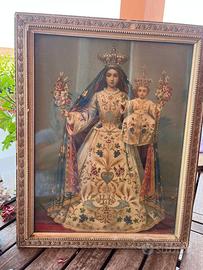 QUADRO  MADONNA CON BAMBINO EPOCA FINE 1800