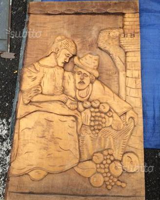 Quadro legno intagliato vintage
