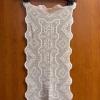 Centrino rettangolare uncinetto filet BIANCO 62x28