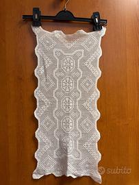Centrino rettangolare uncinetto filet BIANCO 62x28