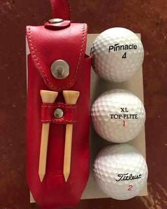 Kit portapalle da golf in pelle