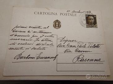 Cartolina d'epoca 1940 Ravenna - Documento Storico