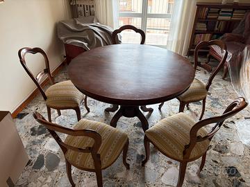 Tavolo rotondo stile classico 800 e sedie