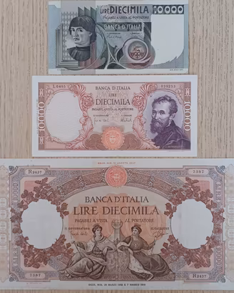 banconote lira italiana lire 