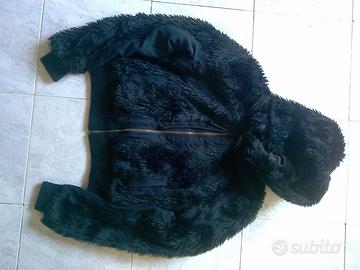 Giacca nera peluche