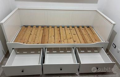 Struttura letto/divano 3 cassetti,bianco,80x200cm