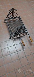 griglia bistecchiera vintage per barbecue apribile