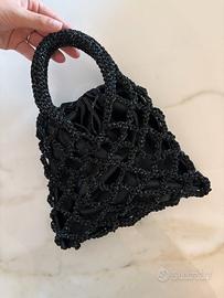 Borsa a rete con sacchetto in raso