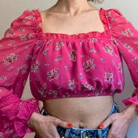 Blusa crop maniche ampie - Stile romantico