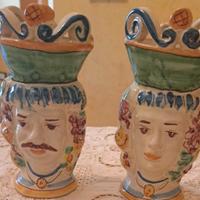Coppia Teste di Moro - Ceramica di Caltagirone 
