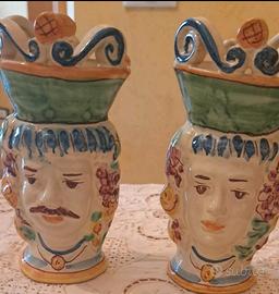 Coppia Teste di Moro - Ceramica di Caltagirone 