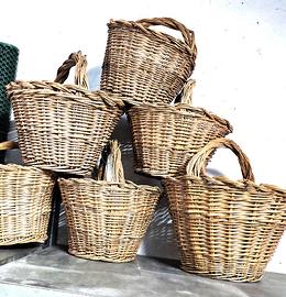 Cestini vimini artigianali varie misure vintage