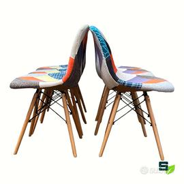 GRUPPO 6 SEDIE SEDUTA PATCHWORK